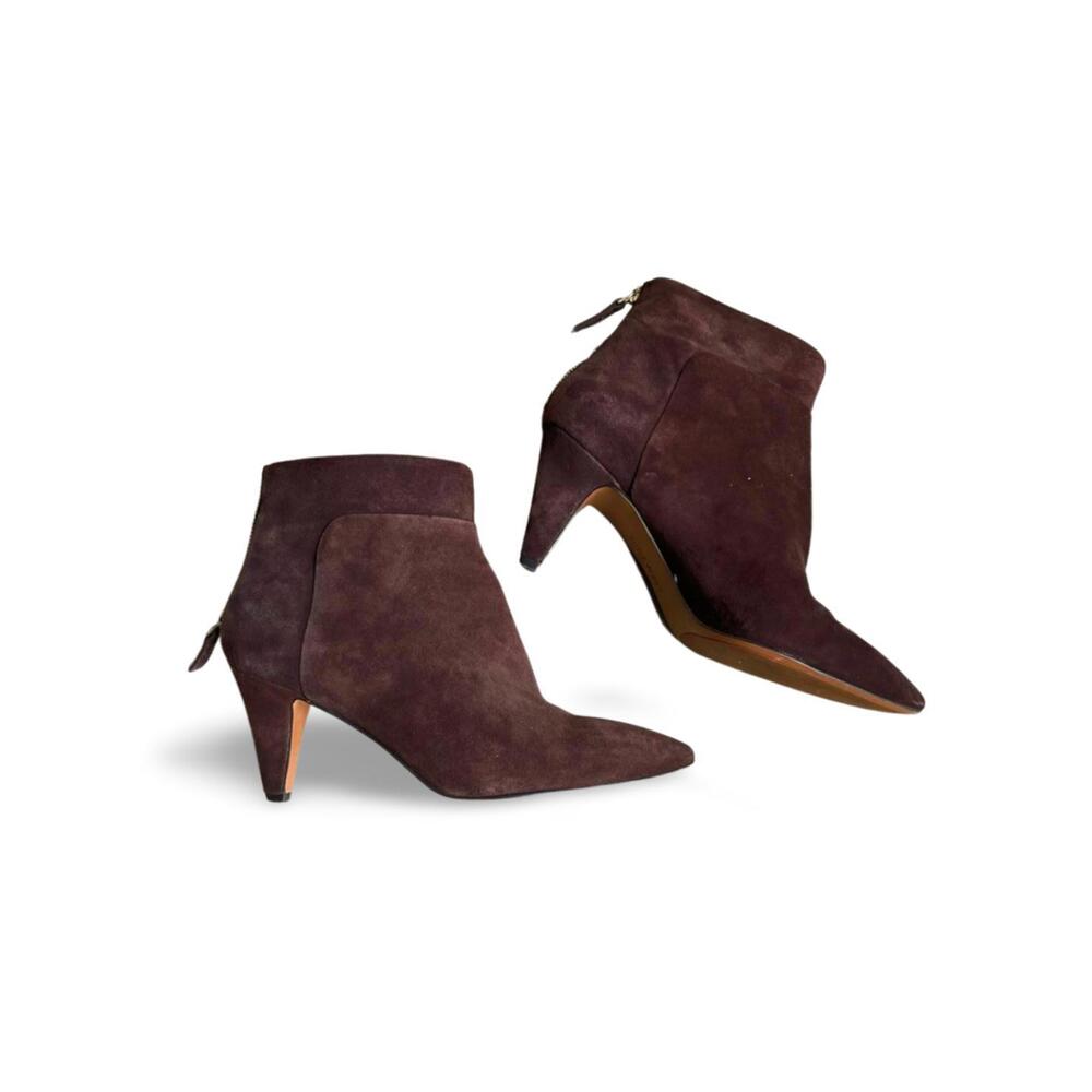 Nine West Suede Ankle Boots with Pointed Toe and Mid-Heel